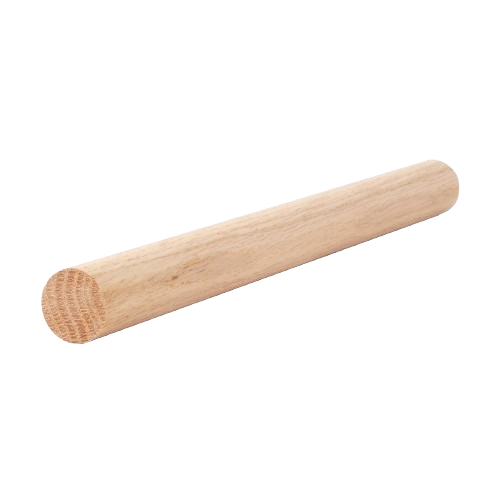 Smooth oak wood dowel rod with round profile for woodworking and home improvement projects