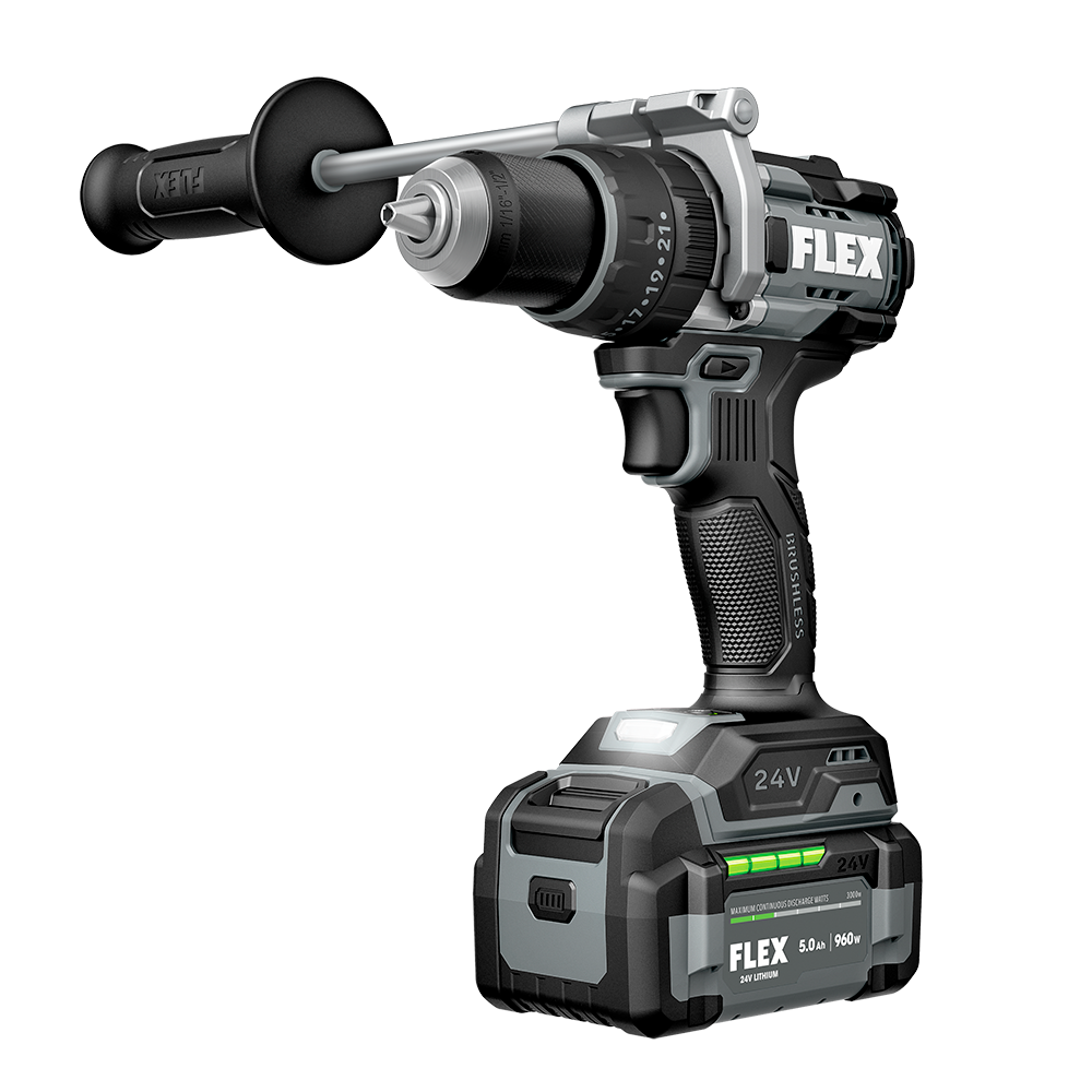 FLEX 24V 1/2" 2-Speed Hammer Drill with Turbo Mode Kit