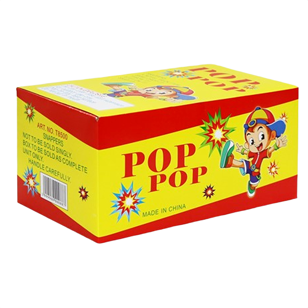 Colorful box of party snap noisemakers with cartoon character and explosive pop design for Toys & Games collection