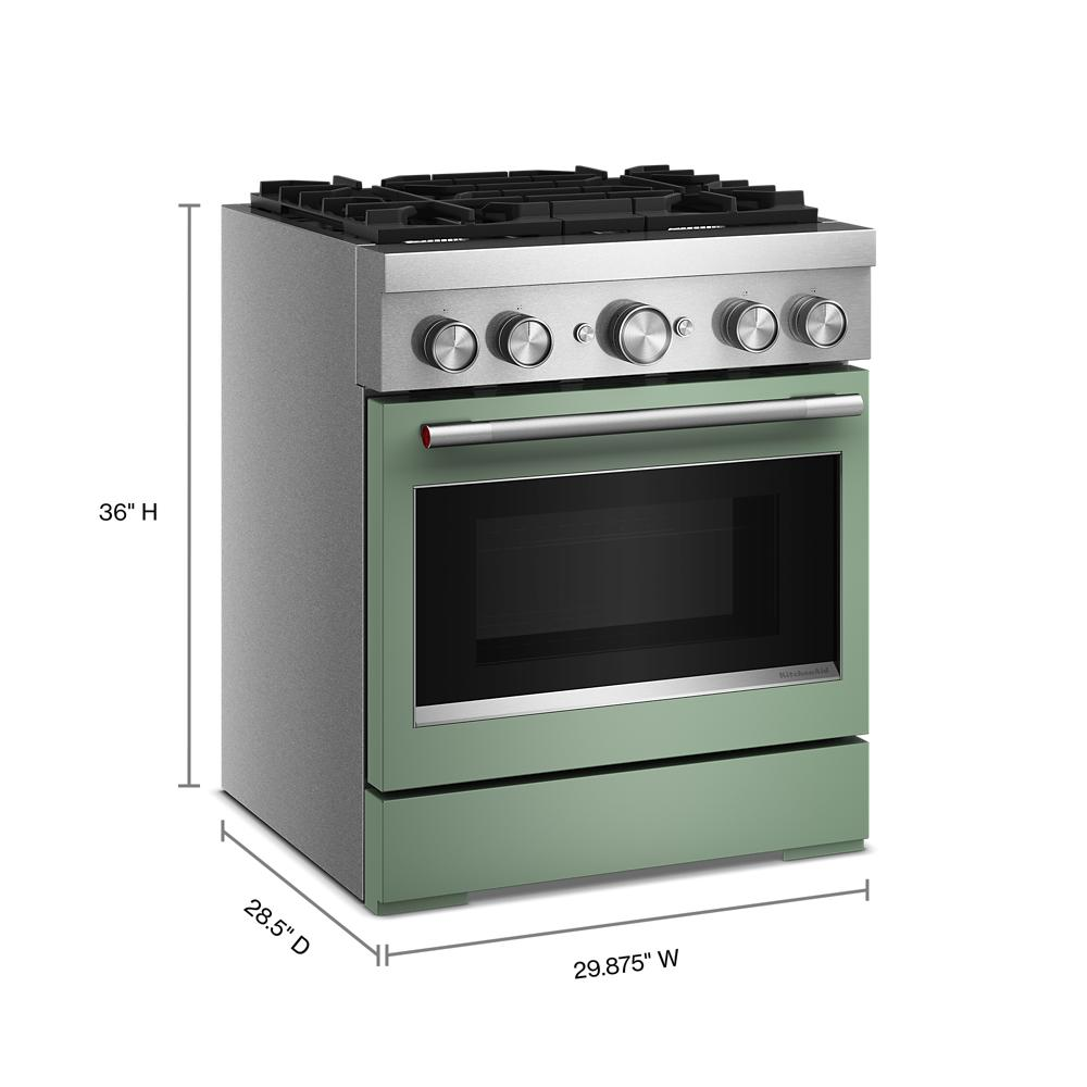 30-Inch 4 Burner Commercial-Style Dual Fuel Range with No Preheat Air Fry Mode