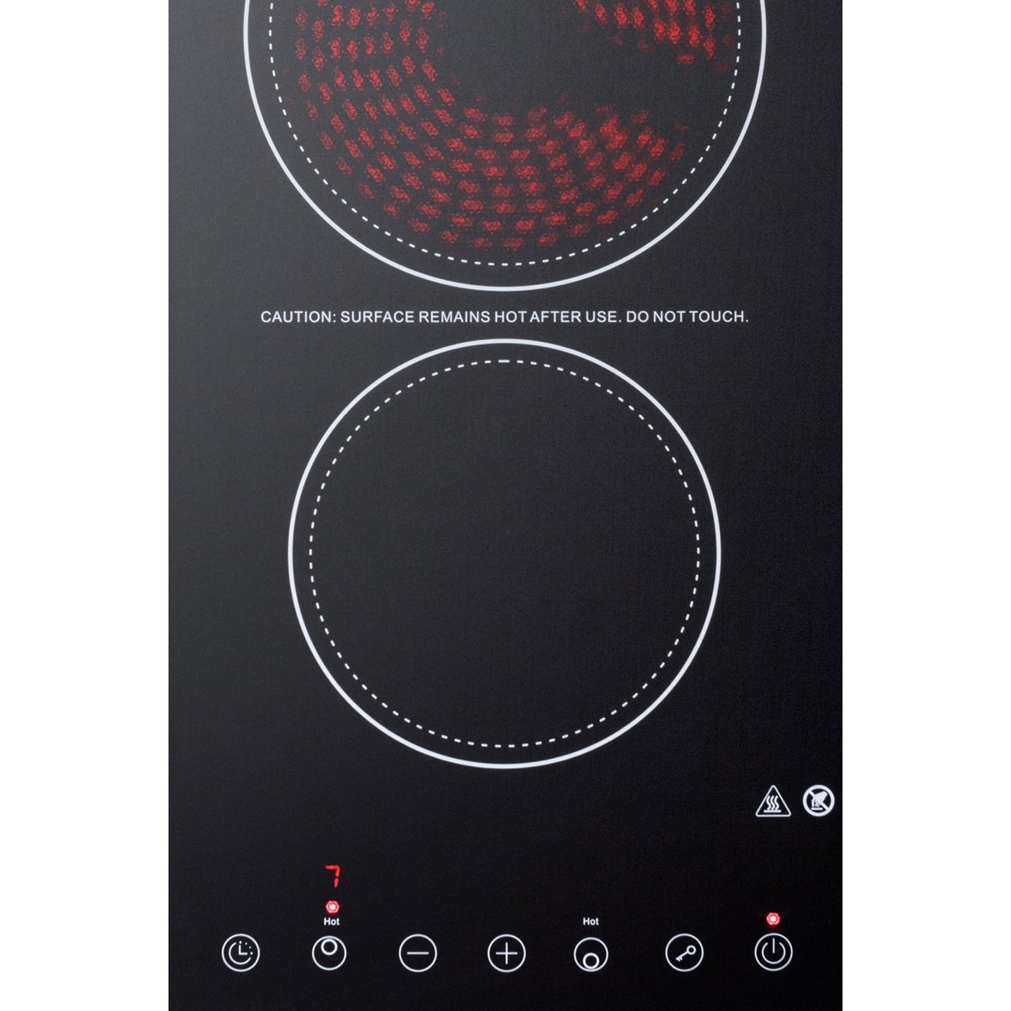 12" Wide 230V 2-Burner Radiant Cooktop