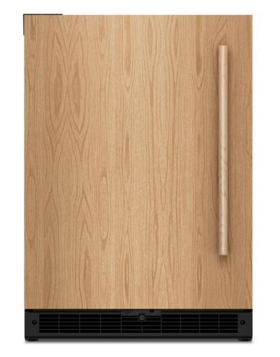 Undercounter beverage center with panel-ready wood door and metal handle from Refrigerators collection