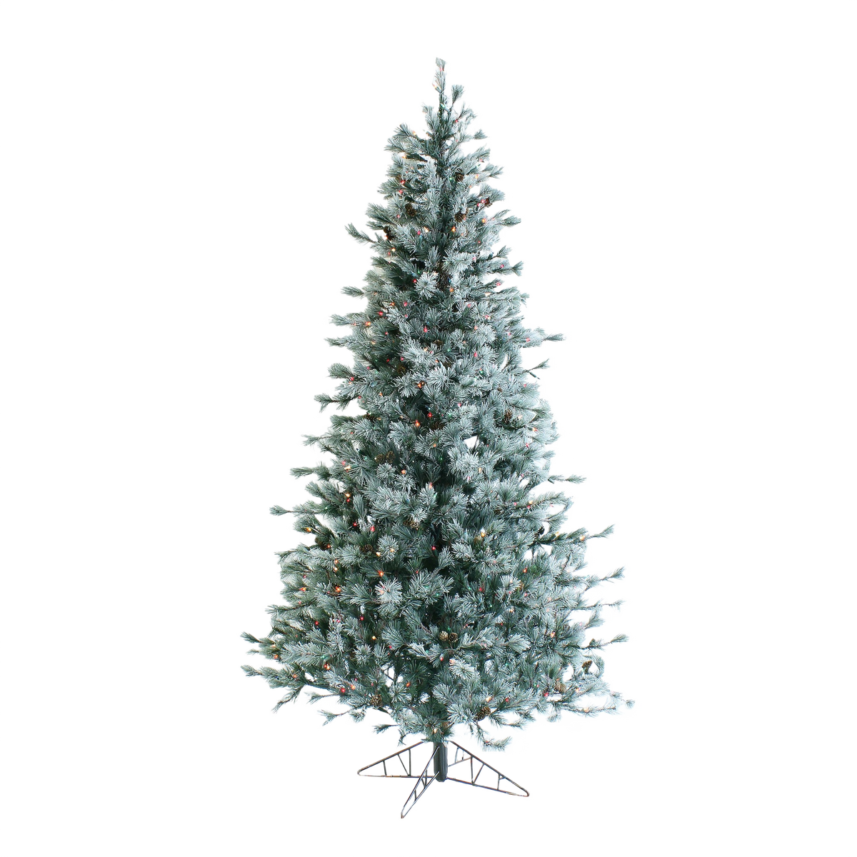 nVision 7.5 ft. Frosted Sugar Plum Multi-Colored Smart-Lit Incandescent Tree