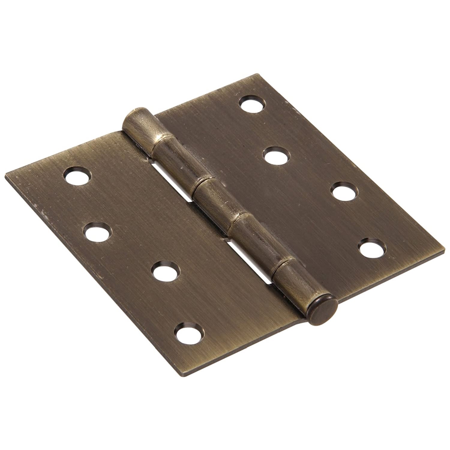4-inch antique brass square corner residential door hinge with removable pin for home improvement hardware collections