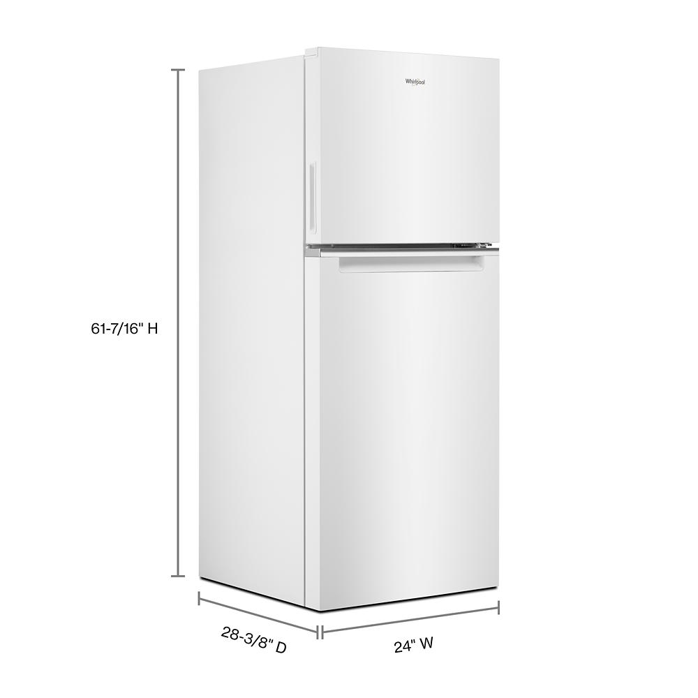 White Whirlpool top-freezer refrigerator with compact design for kitchens in small space refrigerators and appliances collection