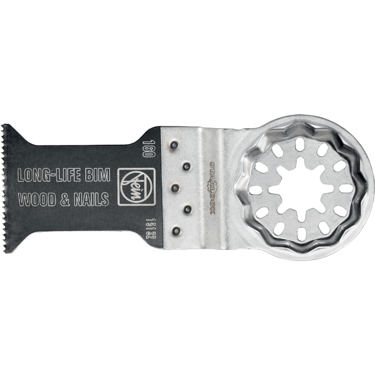 Bi-metal oscillating blade with Starlock mount and sharp cutting edge for woodworking and tool accessories collections