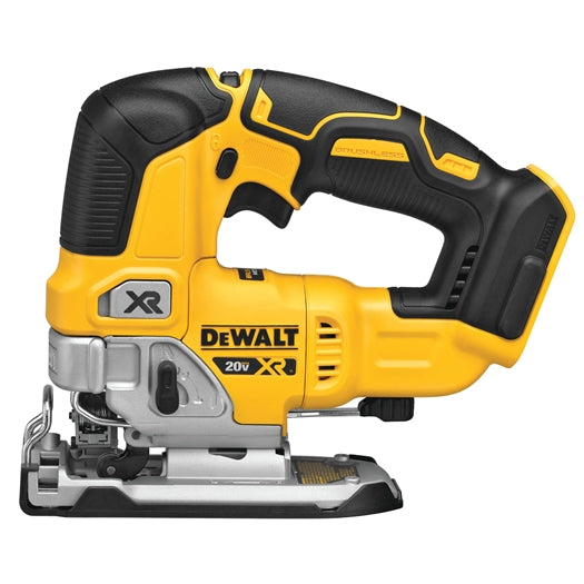 Yellow and black cordless jigsaw from Dewalt in woodworking tools and saws collections for home improvement projects