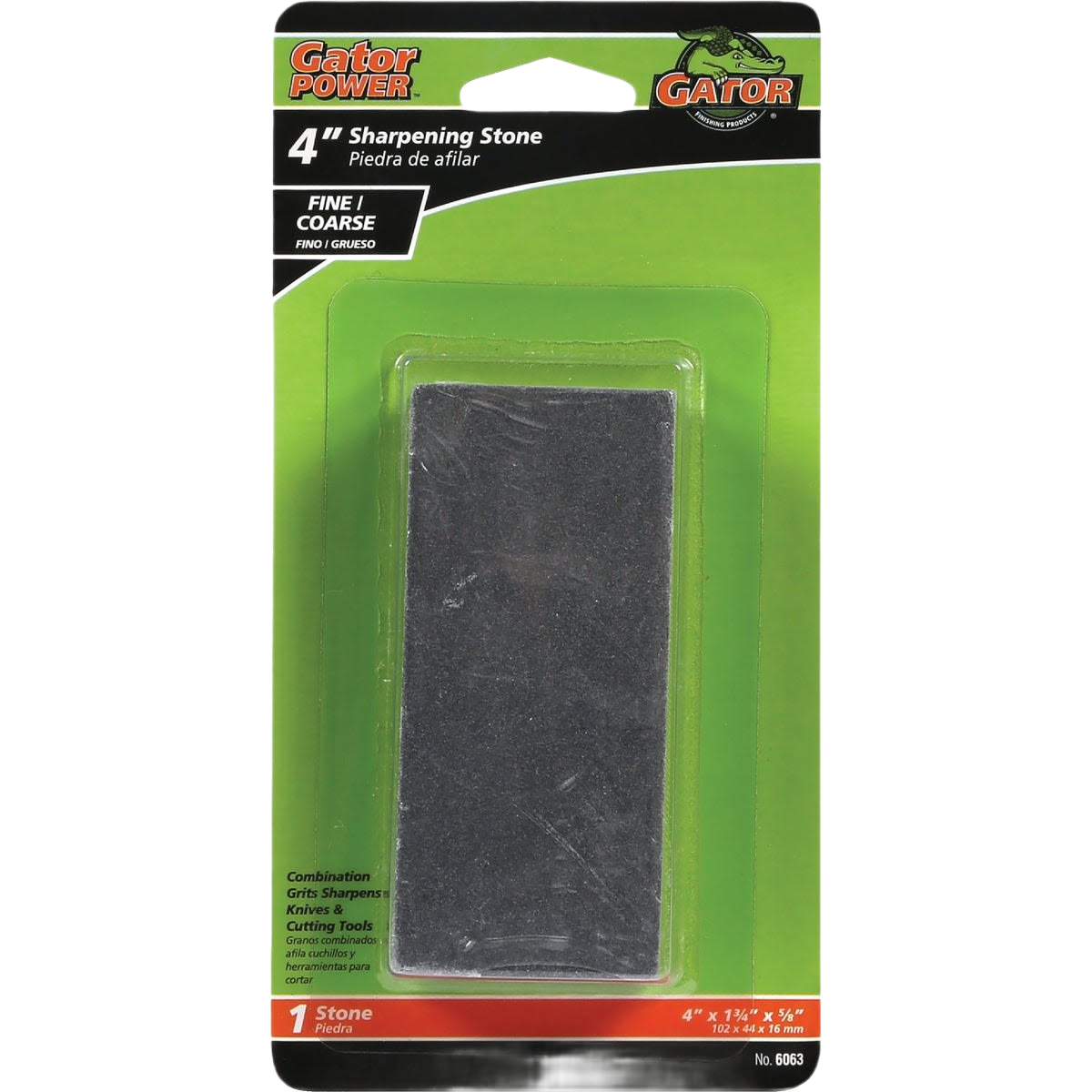 Four-inch combination sharpening stone with fine and coarse grits for knives and cutting tools in home improvement tasks