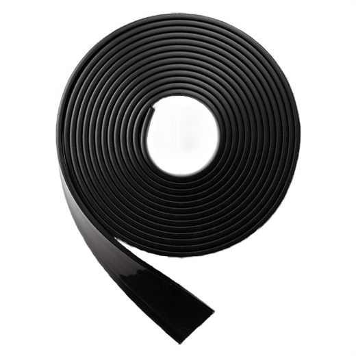 Black flexible anti-splinter strip roll for home improvement and woodworking projects preventing splinter hazards.