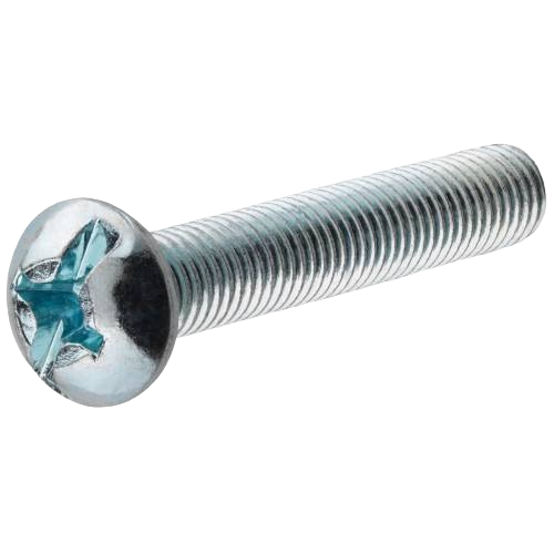 Zinc-plated round head slotted machine screw for hardware and fastener needs in home improvement projects collections