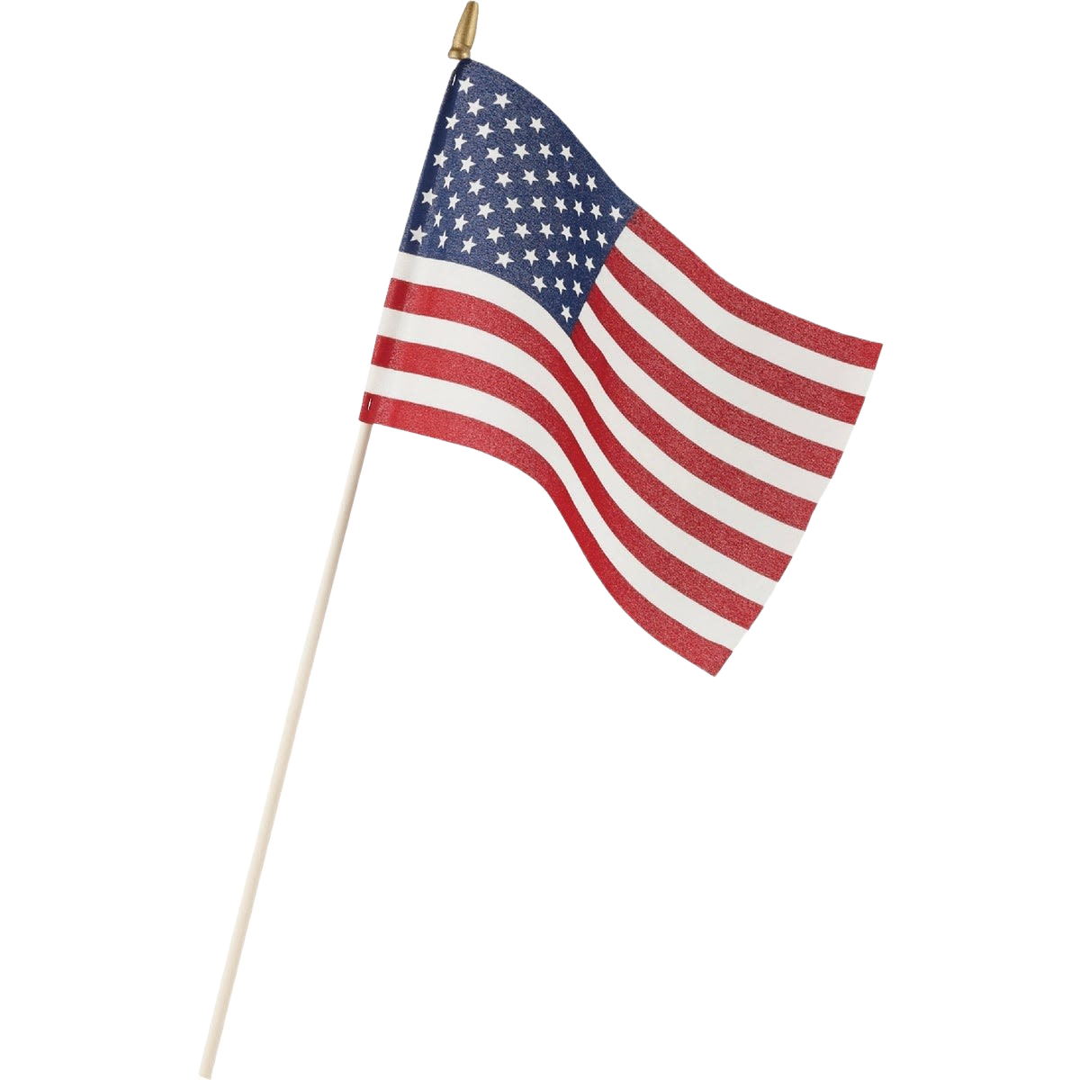 Small polycotton American flag on a stick designed for outdoor decor and lawn display under $50 collections
