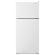 White 28-inch top-freezer refrigerator with dairy bin, ideal for kitchen appliances and home improvement projects