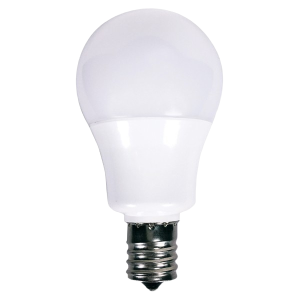 Compact frosted LED light bulb with intermediate base for energy-efficient lighting in home improvement collections