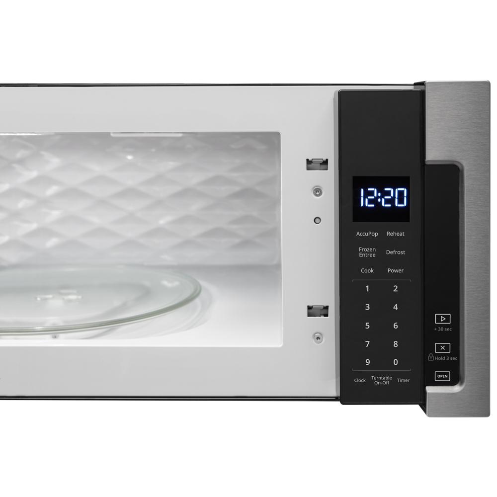 Stainless steel low-profile microwave with digital display and touch controls in Microwaves and Kitchen & Kitchenware collections