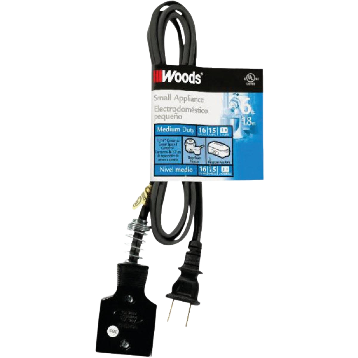 Medium-duty Woods appliance cord with 16/2 neoprene wire for electrical and home improvement use under $50 collection