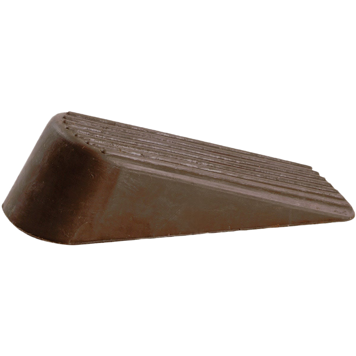 Brown rubber wedge door stop designed for secure door positioning in home improvement and hardware collections under $50