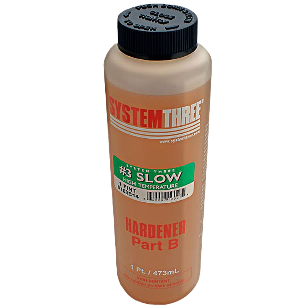 Bottle of slow curing epoxy hardener for wood sealers and finishes in home improvement supplies collection