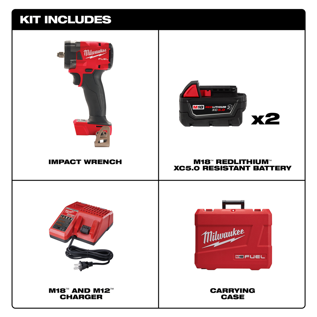 Milwaukee M18 FUEL™ 3/8 " Compact Impact Wrench w/ Friction Ring Kit