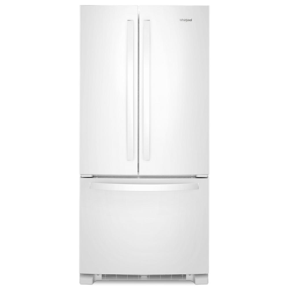 White 33-inch wide French door refrigerator with bottom freezer from kitchen and appliances collection
