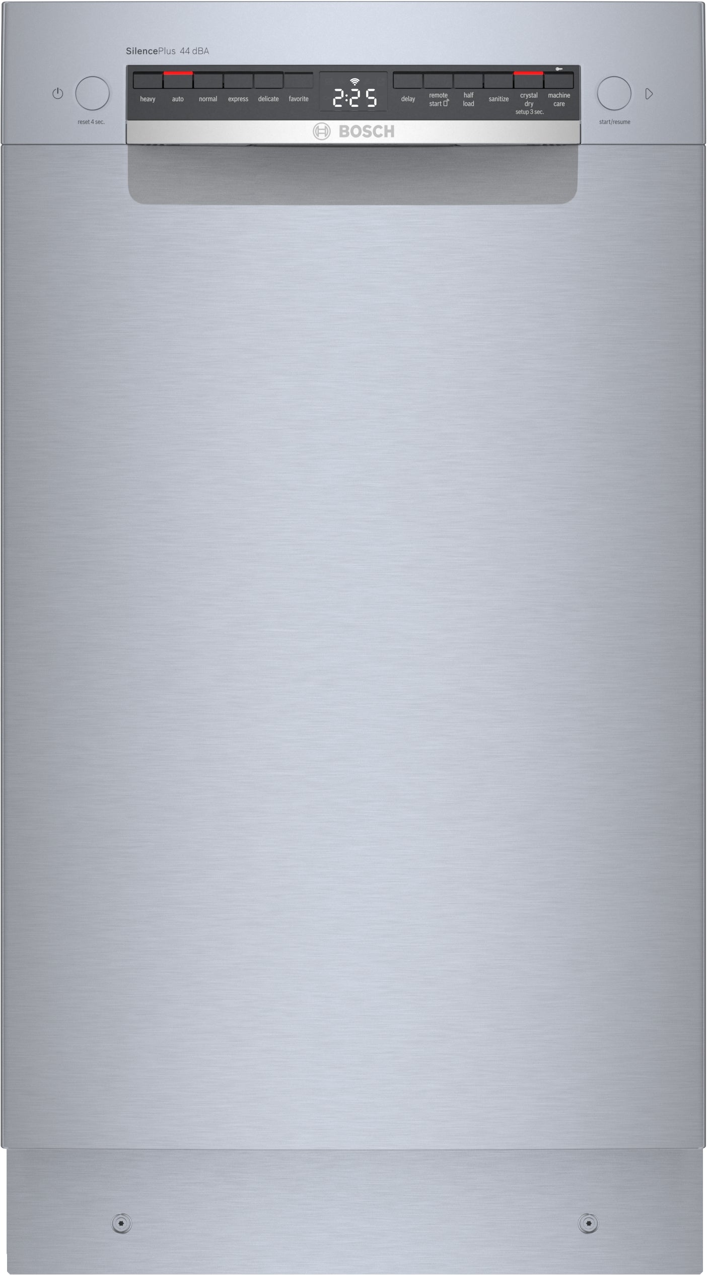 17 3/4 inch built-in dishwasher with stainless steel anti-fingerprint finish and digital control panel from Bosch collection