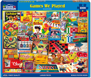Colorful puzzle featuring classic board game designs, perfect for toy and game enthusiasts under $50 collections
