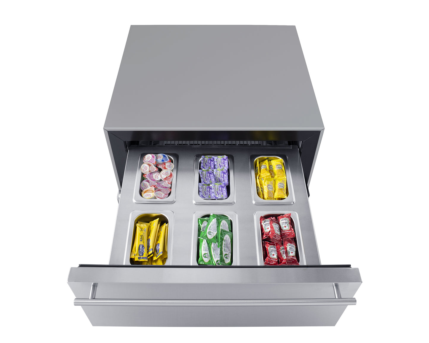 24" Wide Built-In Commercial Beverage Refrigerator With Top Drawer