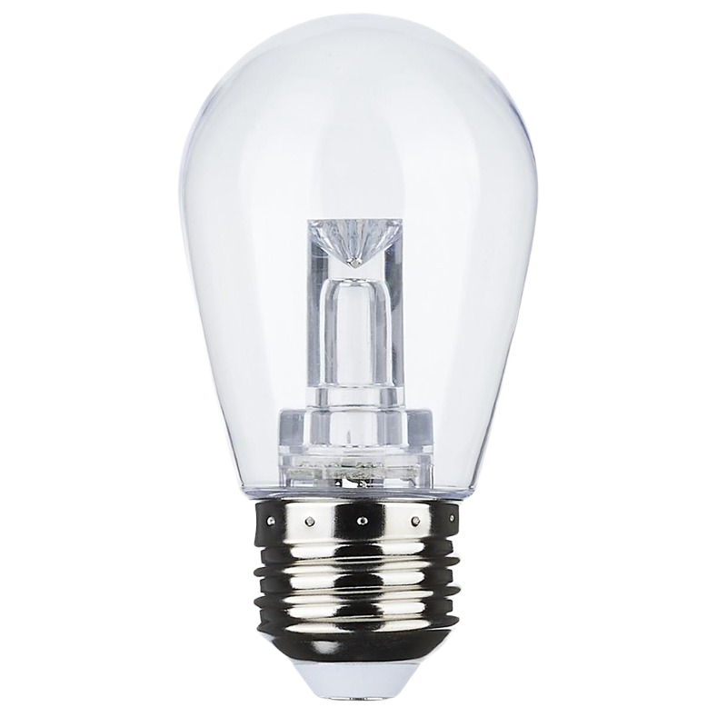 Clear replacement lamp bulb with silver screw base for smart string lights in home improvement projects