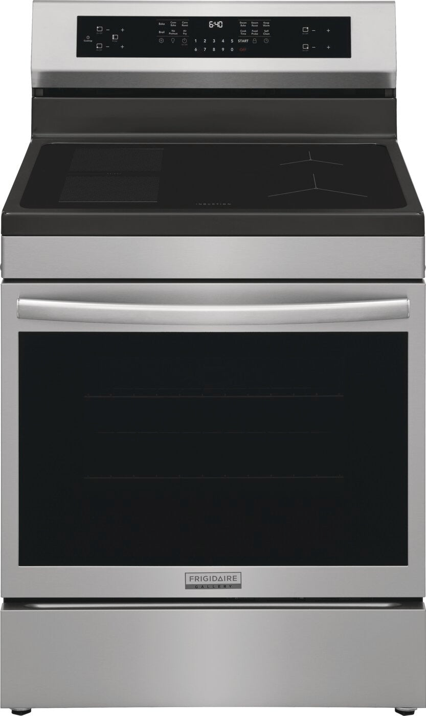 Stainless steel freestanding induction range with digital control panel in Ranges and Kitchen & Kitchenware collections