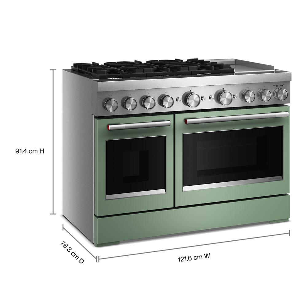 48-Inch 6 Burner Commercial-Style Dual Fuel Range with Griddle