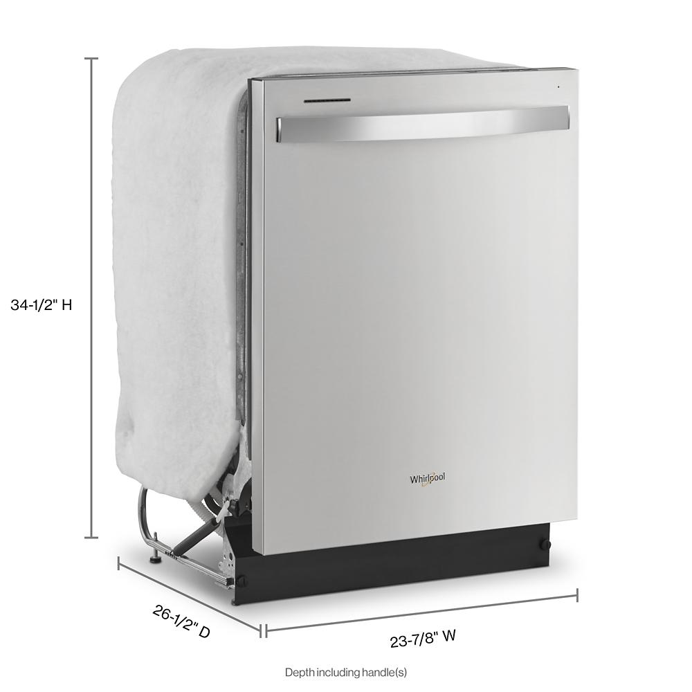 Stainless steel dishwasher with modern handle and hidden controls from dishwashers and kitchen appliances collection