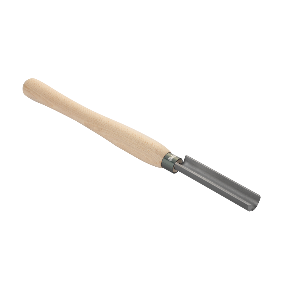 Roughing gouge with high-speed steel blade and smooth beech wood handle for woodturning and home improvement tasks