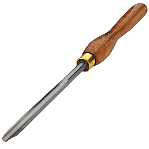 Woodworking gouge with wooden handle and brass ferrule for precision carving in home improvement tools collection