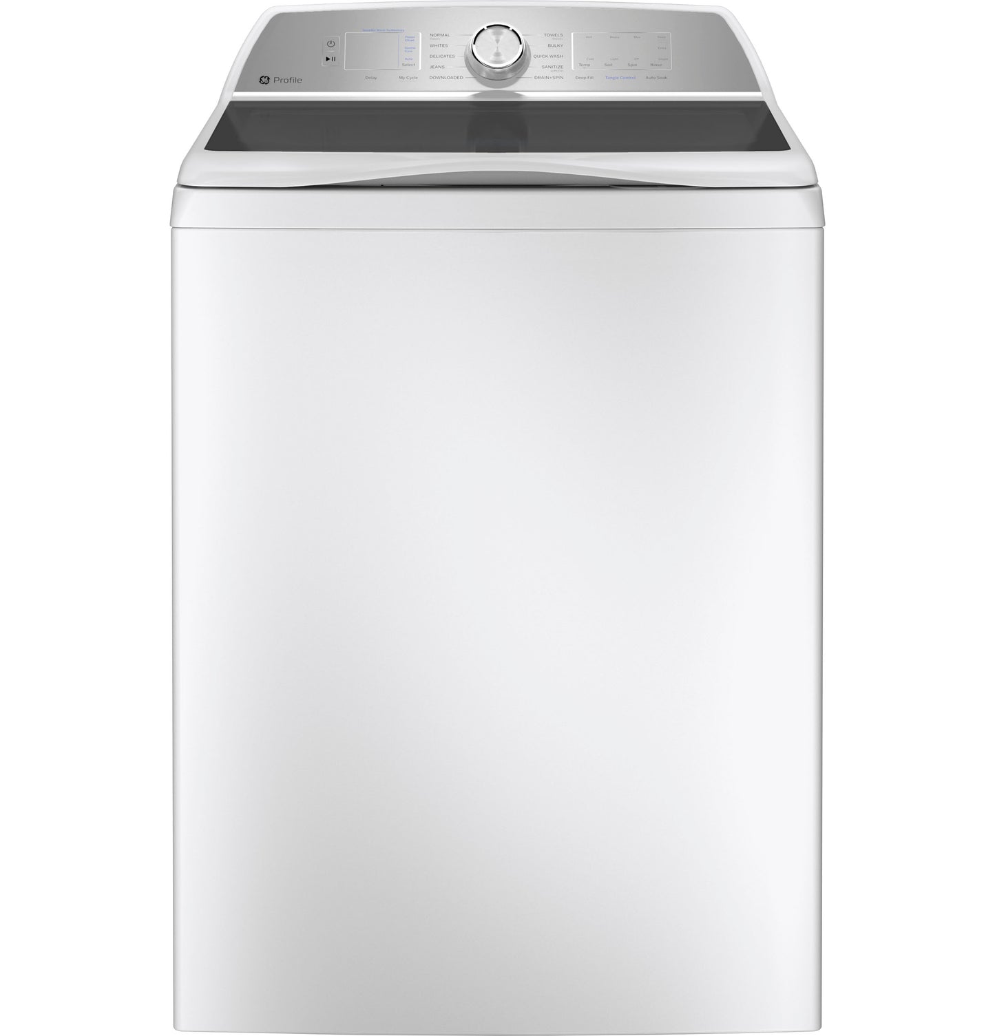 White top-load washer with digital control dial and touchscreen in Washers & Dryers and Appliances collections
