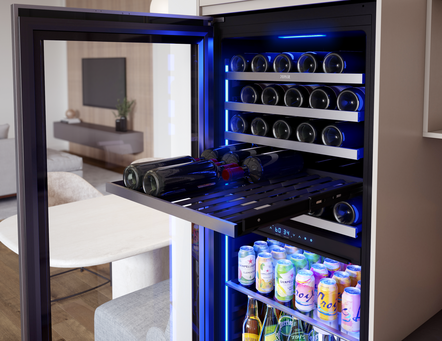 Wine & Beverage Center 24" Full Size Reversible, Dual Zone