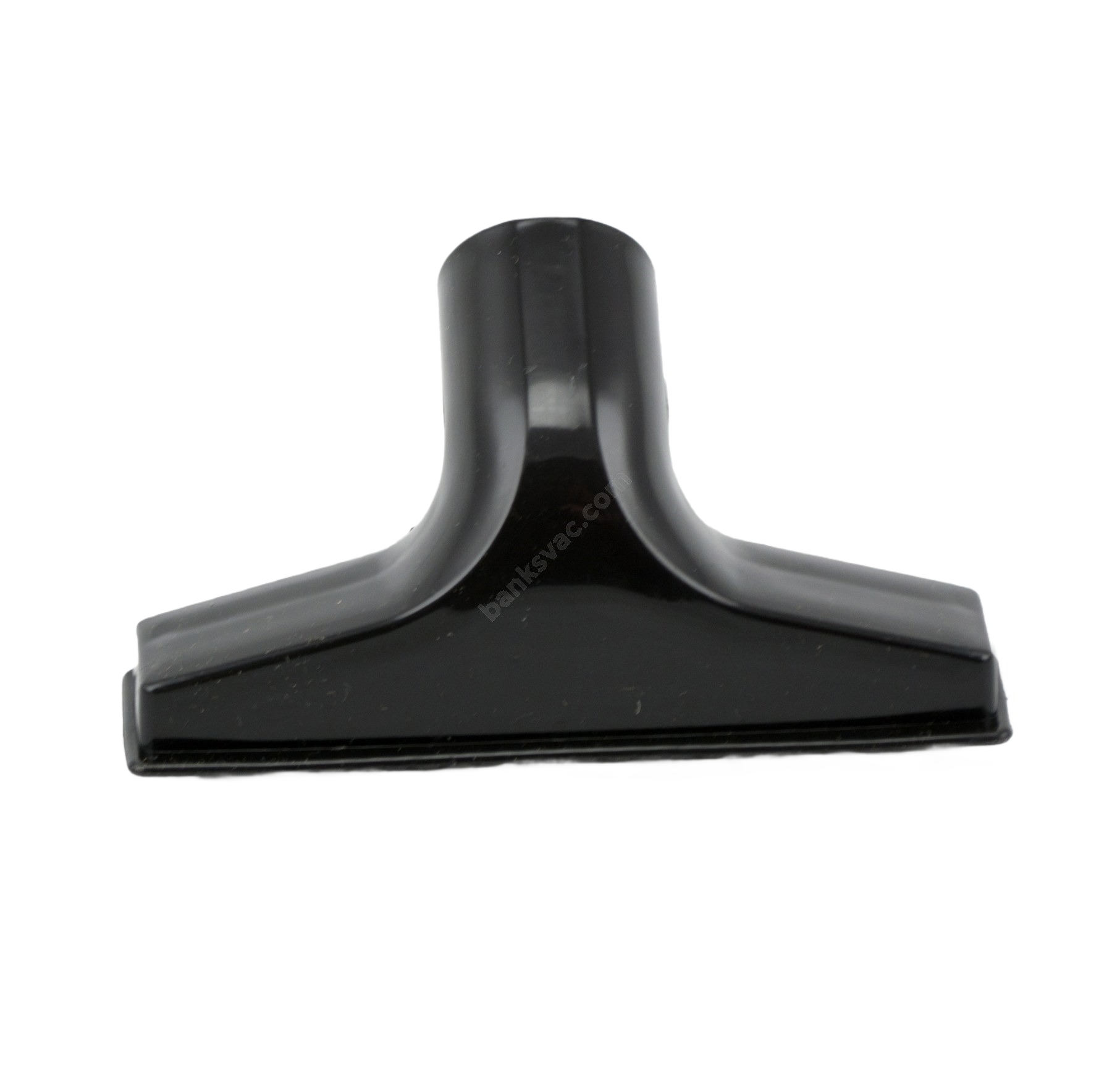 Black steel upholstery tool with brush strip nozzle for fabric cleaning in woodworking and dust collection tools