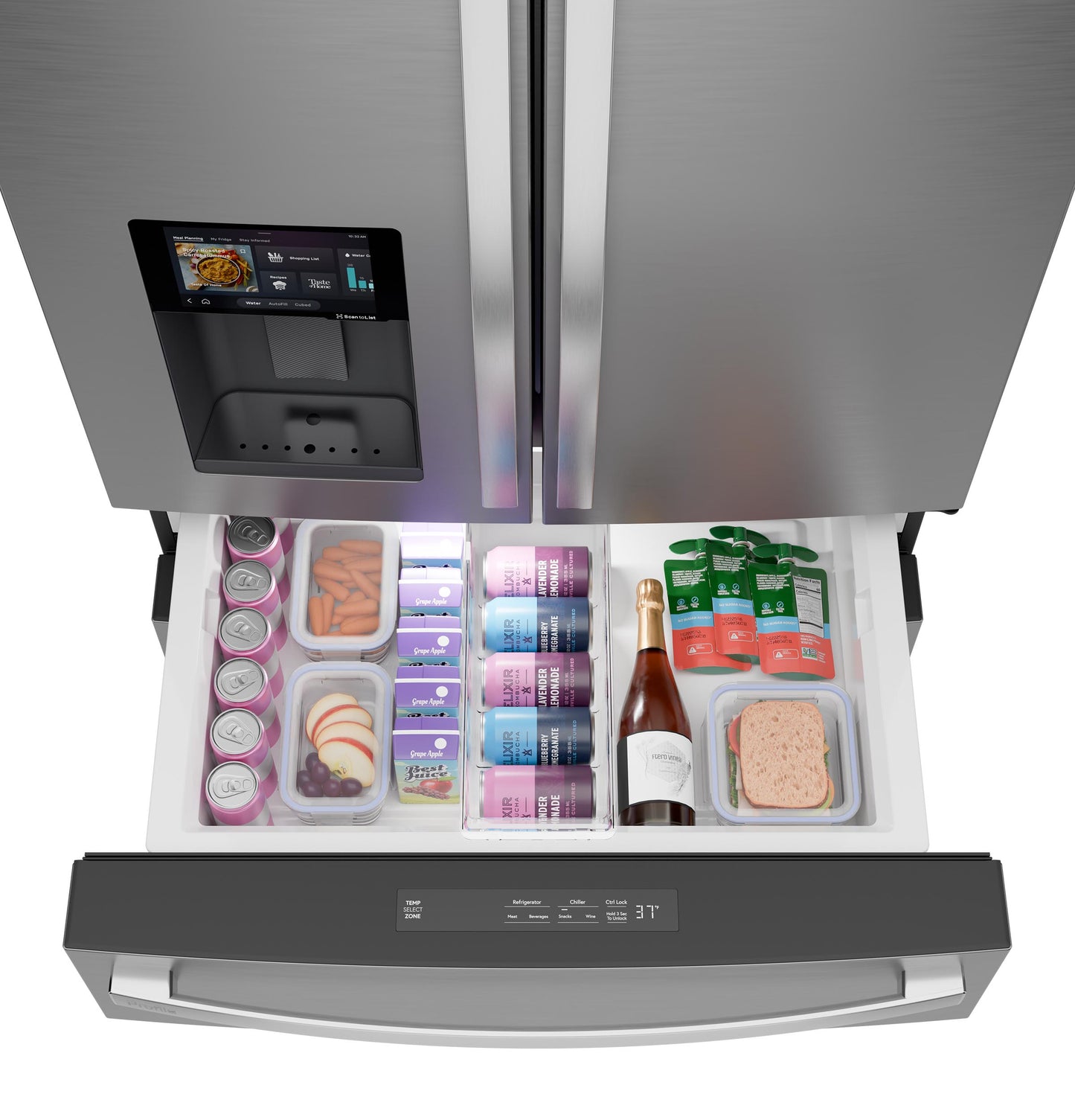 GE Profile™ ENERGY STAR® 27.9 Cu. Ft. Smart 4-Door French-Door Refrigerator with Kitchen Assistant™
