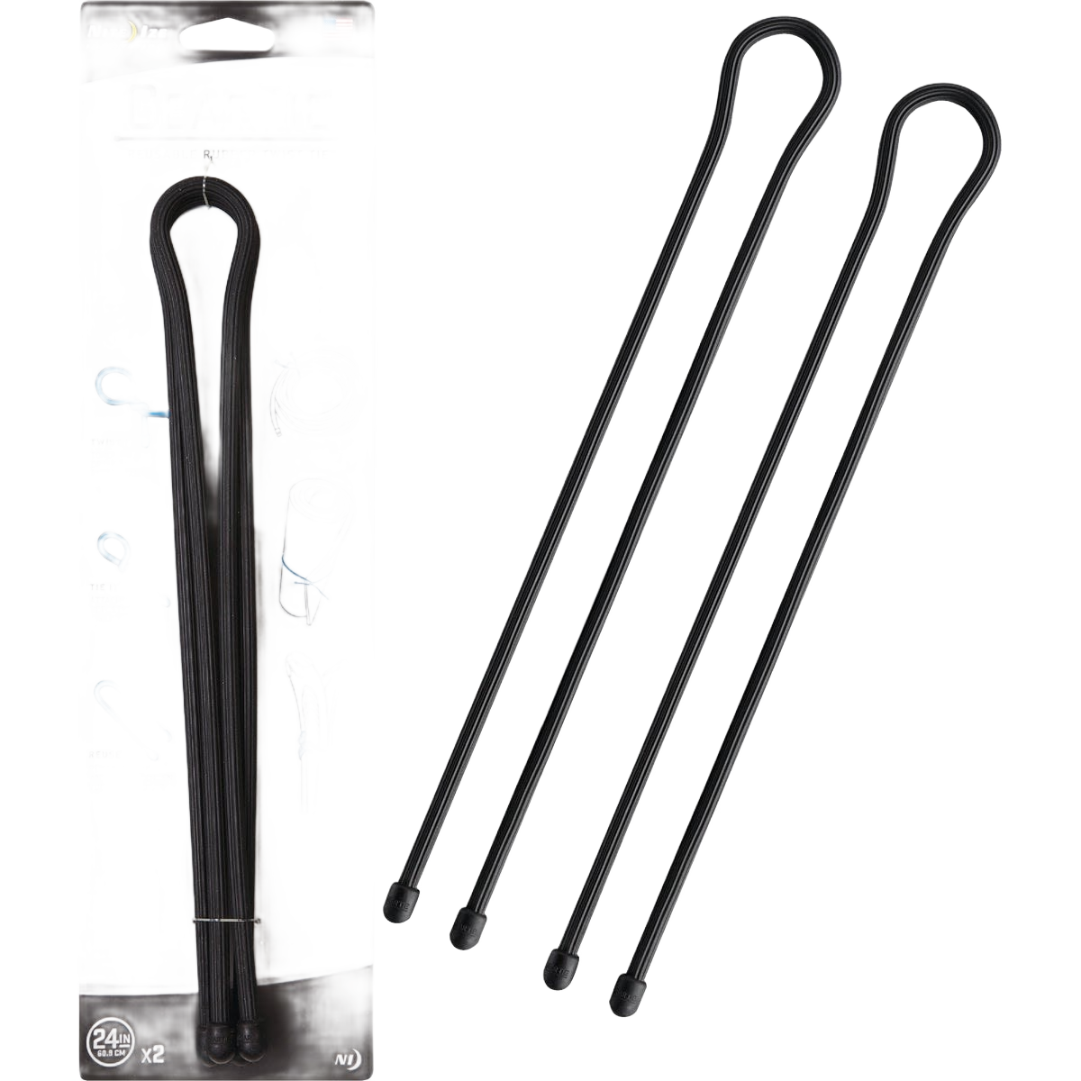 Black reusable rubber-coated twist ties with bendable wire core for organizing and bundling in electrical and home improvement collections under $25