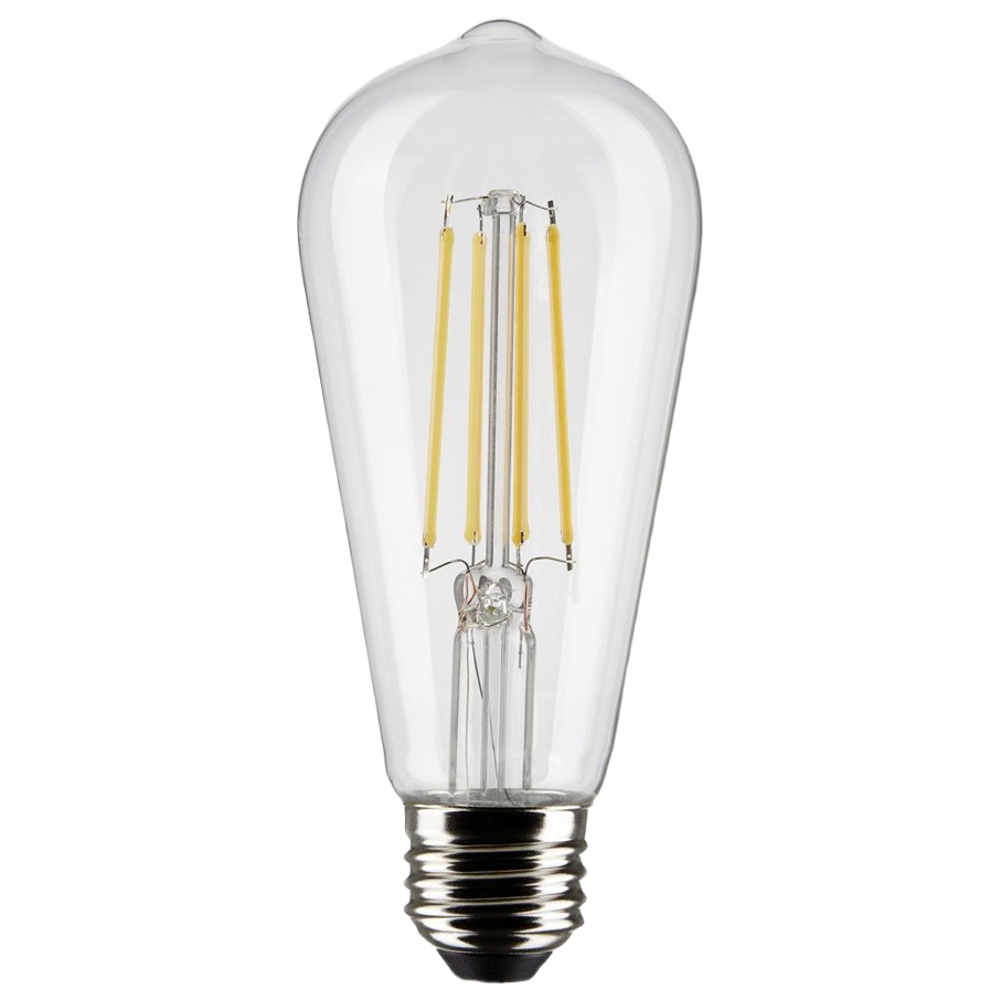 Clear vintage-style LED light bulb with medium base, part of LED light bulbs and home improvement under $50 collection