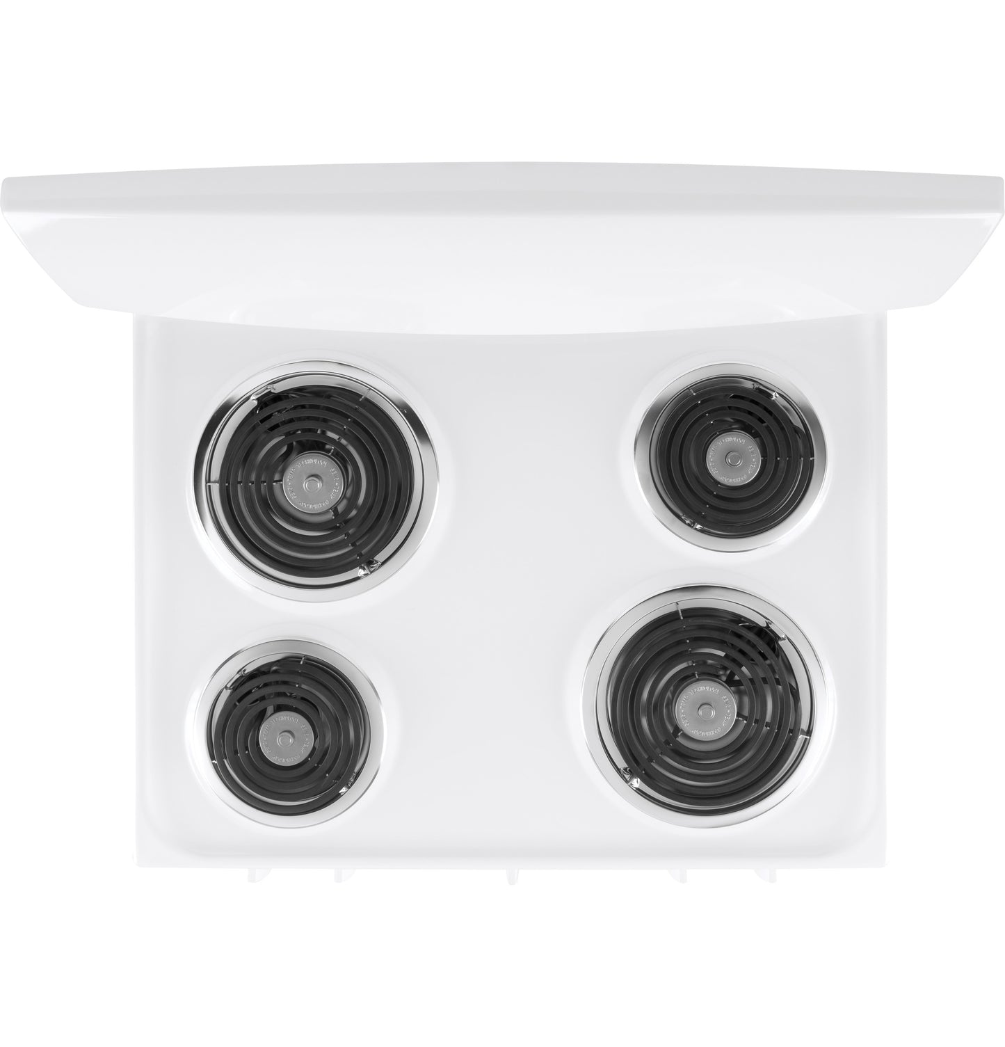 White electric range cooktop with four coil burners from Ranges and Kitchen & Kitchenware collections