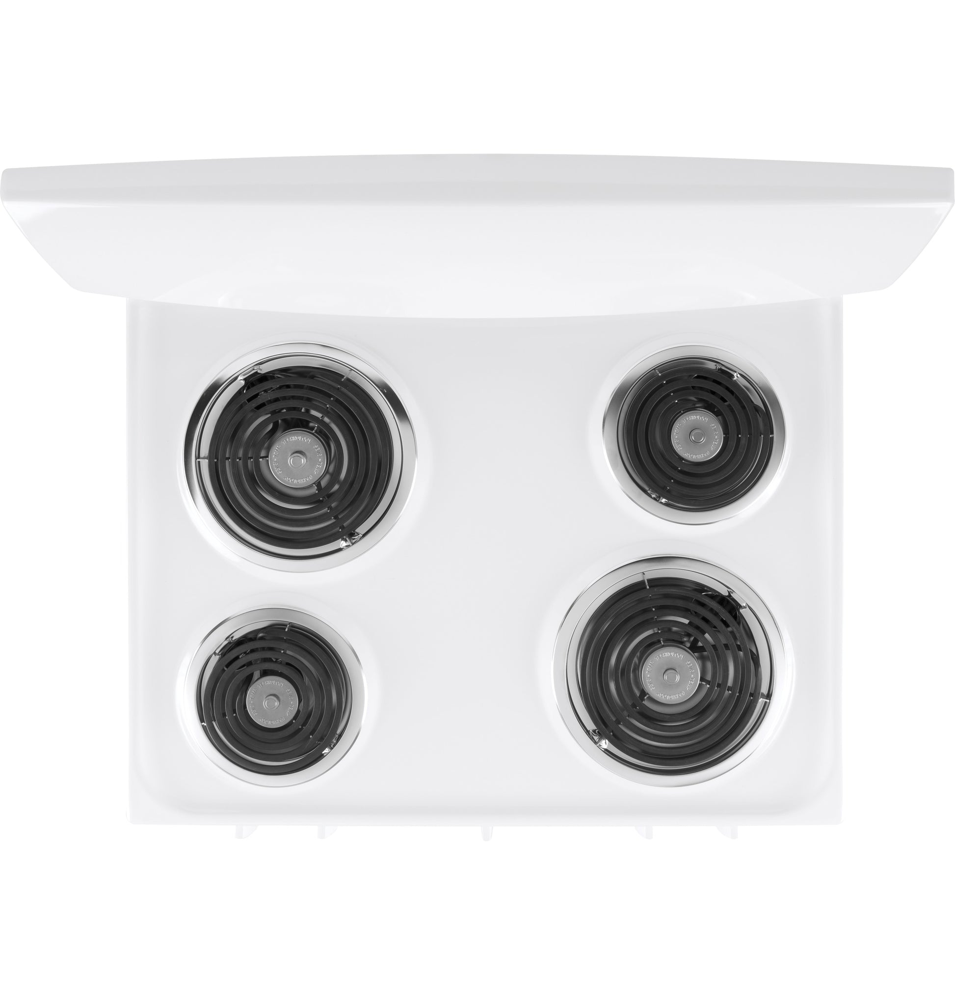 White electric range cooktop with four coil burners from Ranges and Kitchen & Kitchenware collections