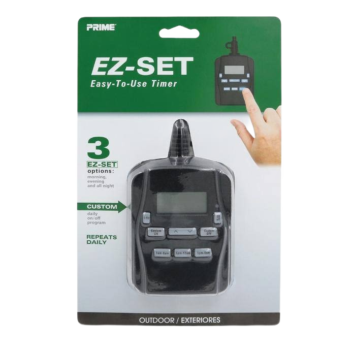 Digital outdoor timer with two outlets, simple preset modes, and easy buttons for electrical home improvement under $50
