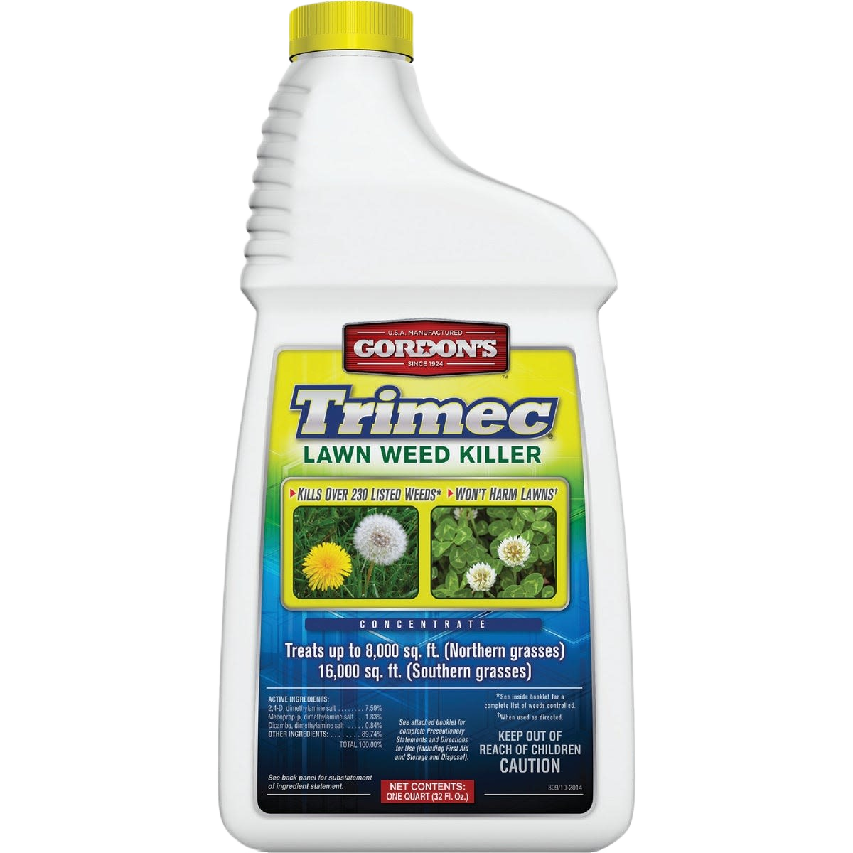 White bottle of Trimec lawn weed killer for broadleaf weed control in lawn care and garden weed killer collections