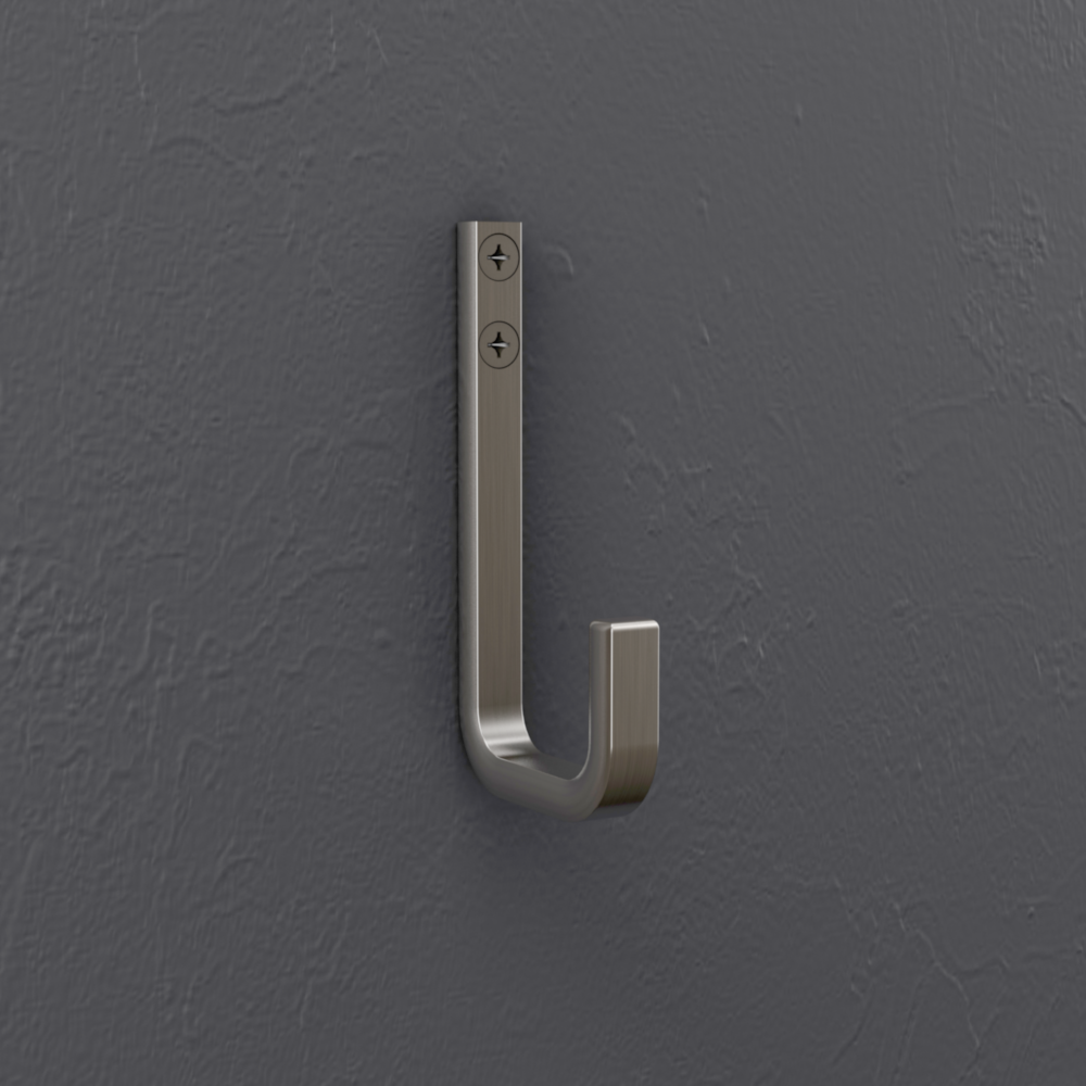 4-inch satin nickel zinc hook with reed pattern for closet organization and storage under $50 collection