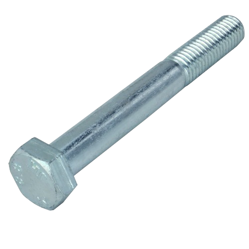 Galvanized steel hex head cap screw with partial threading for tools and home improvement projects