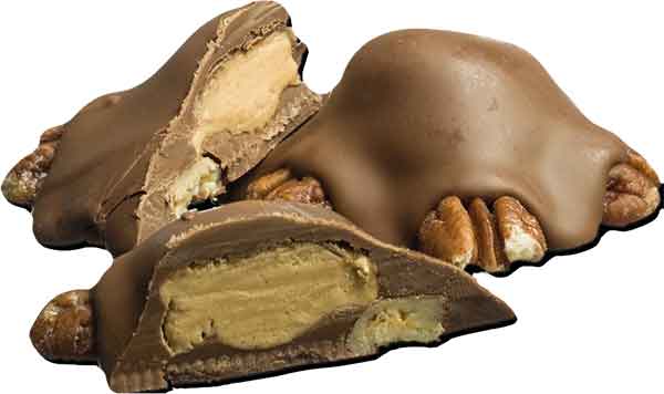 Milk chocolate peanut butter candy turtle with crunchy pecans from chocolates and candies collection under $50