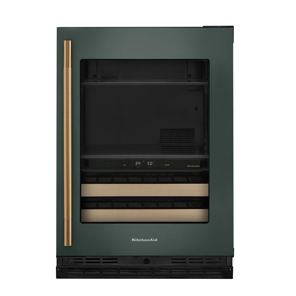 4.8 Cu. Ft. 24-Inch Beverage Center with Right Door Swing and 14-Wine Bottle Capacity with Wood-Front Racks in Juniper