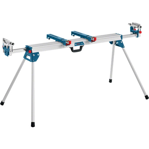 Lightweight folding miter saw stand with adjustable supports for stable cutting in power tool accessories collection