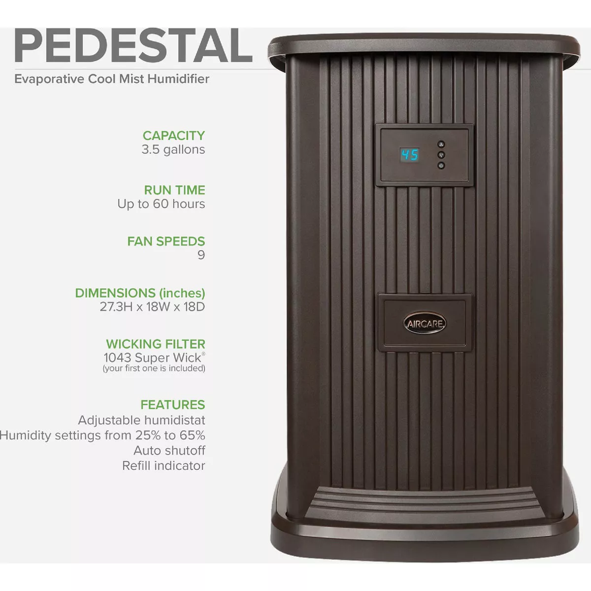 AirCare 2400 Sq. Ft. Pedestal Evaporative Humidifier