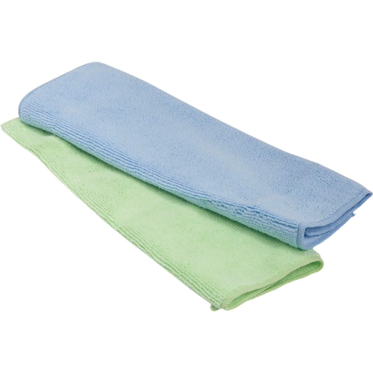 Two microfiber dusting cloths in blue and green for versatile cleaning in home and dusters collection under $25