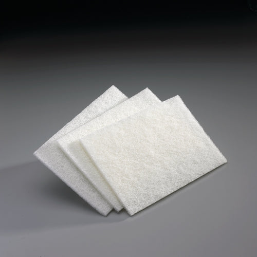 Three white finish sanding pads with textured surfaces for smooth finishing in home improvement tools collection